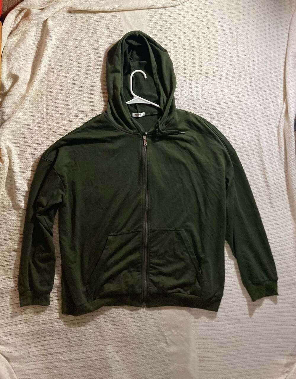 Zeagoo Women's Olive Green Lightweight Full-Zip Hoodie
